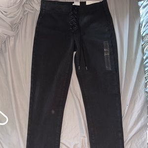 COPY - Black tie up jeggings new tags on size 8